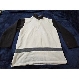 Pacer pullover 1/4 zip cotton sz M soft white gray black  unisex mens womens